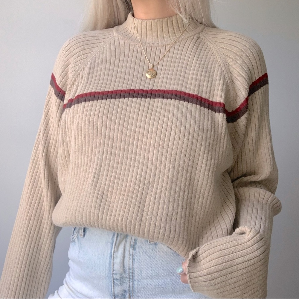 VINTAGE | 90’s Ribbed Mockneck Sweater Top